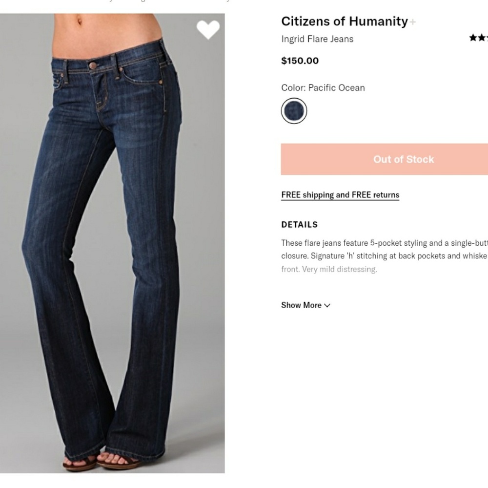 Distressed Citizens of Humanity Blue Jeans